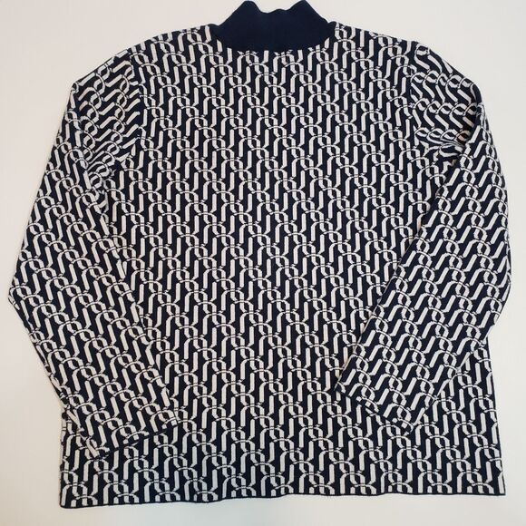 Liz Claiborne Women's Soft and Warm Turtle Neck Sweater, Navy and White, Large - Picture 2 of 8
